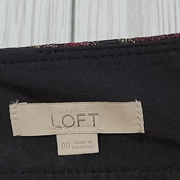 Ann Taylor Loft Women's Mid Length Floral Pencil Skirt Size 00 EUC - Picture 6 of 10